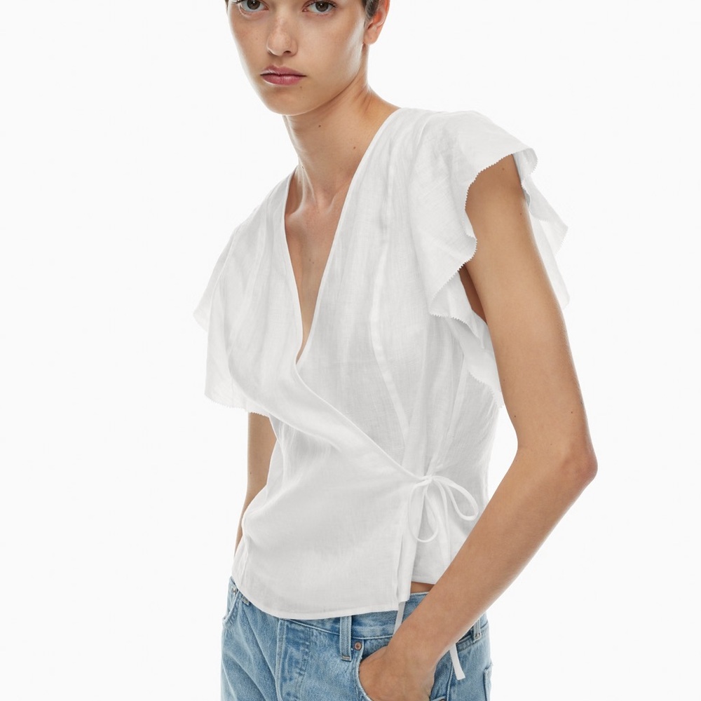 Artizia Rosebery Linen Wrap Top